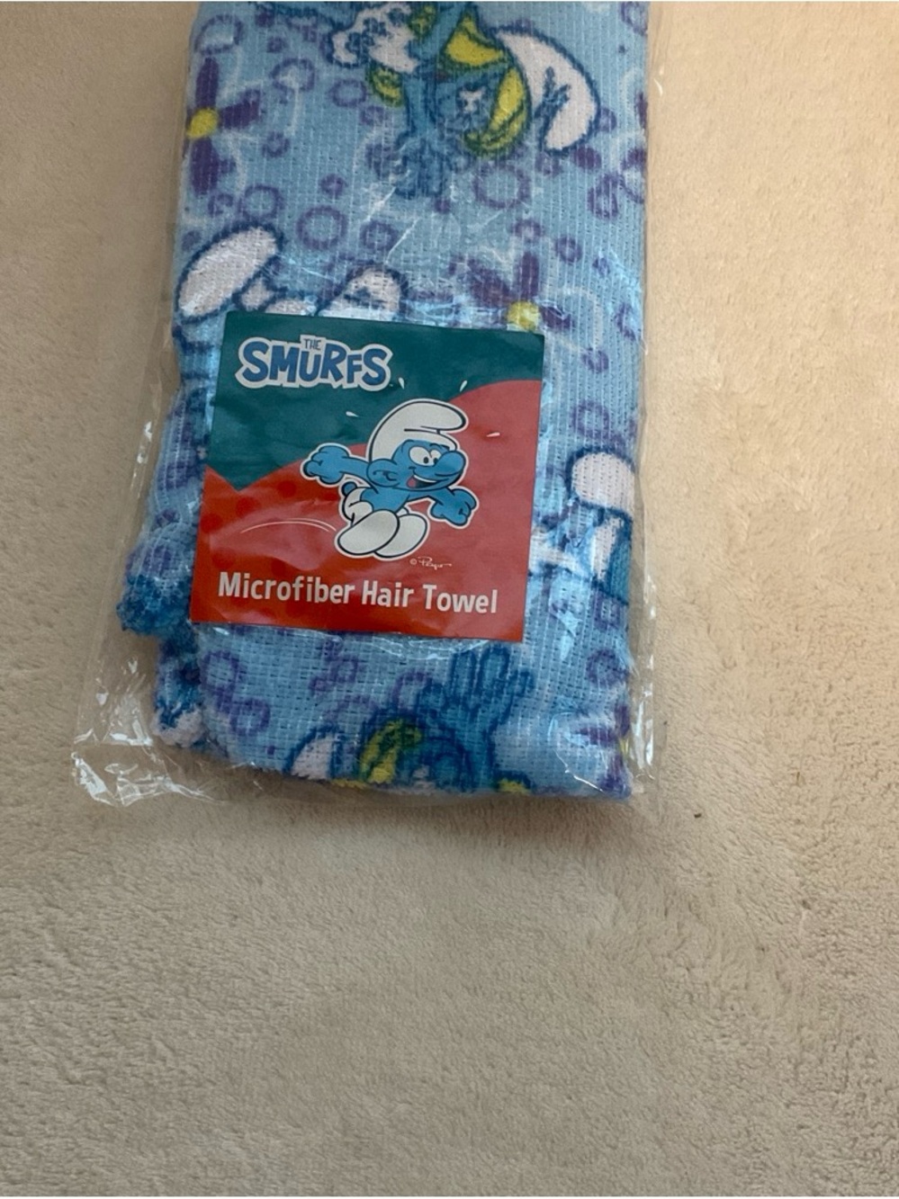 The Smurfs Blue Microfiber Hair Towel